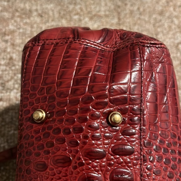 Brahmin Red Crocodile-Embossed Shoulder Bag - Picture 10 of 12